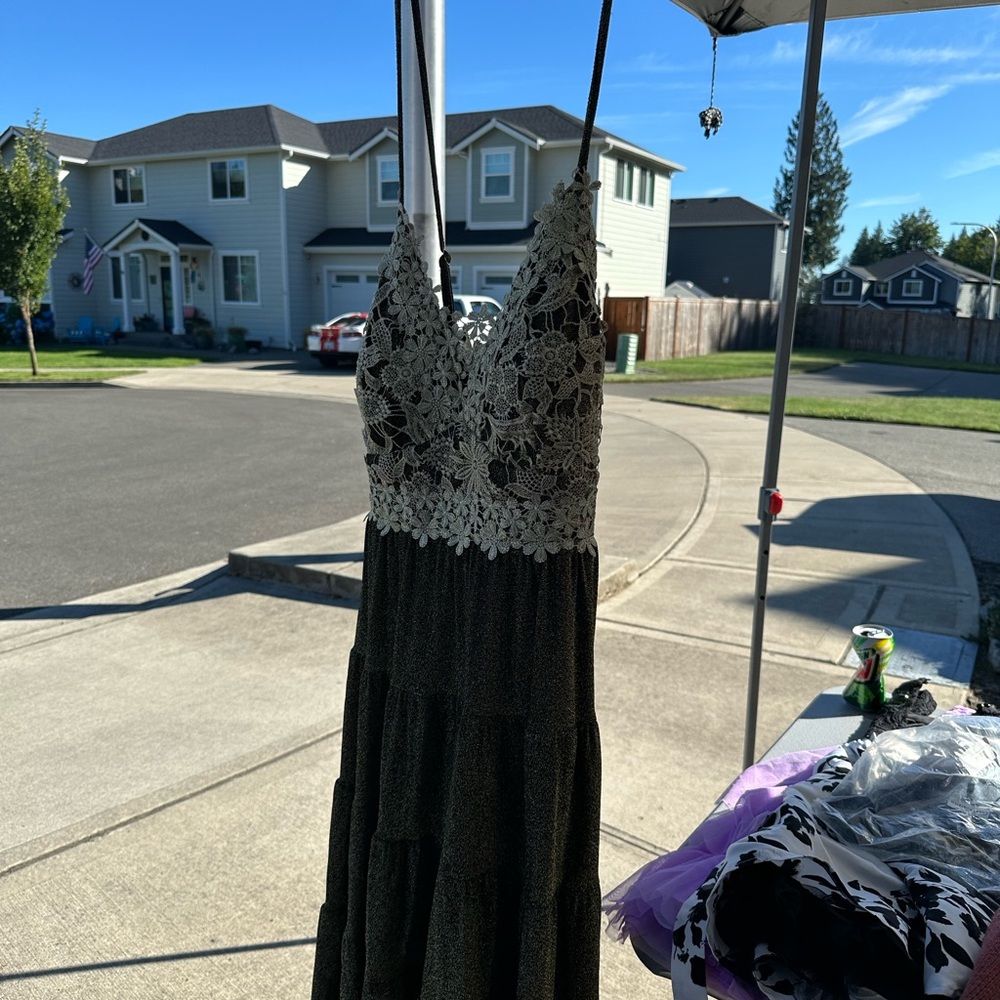 White Birch Gold and Black Knit Top